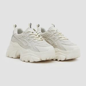 lattelier breathable chunky platform sneakers in creamy white